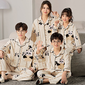 儿童开衫 亲子装 大码 纯棉母女男童男士 家居服 睡衣一家三四口春秋款