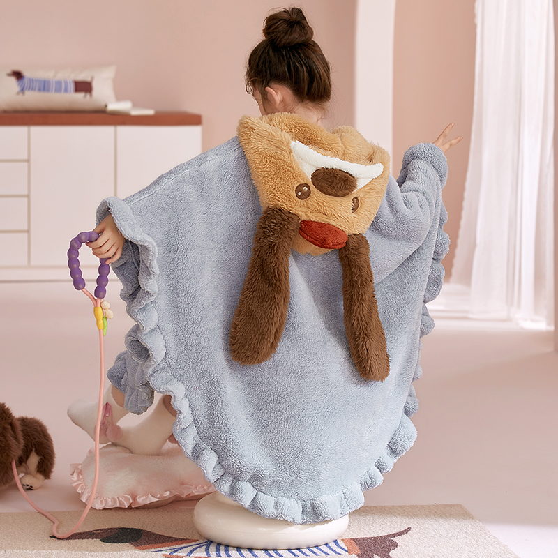 2025新款冬季珊瑚绒斗篷睡袍