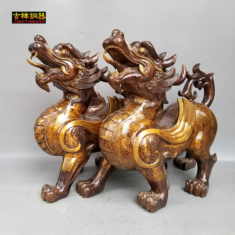大号全铜貔貅一对天禄独角兽