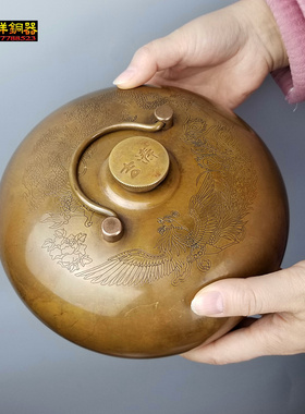 纯铜加厚烫背按摩铜壶