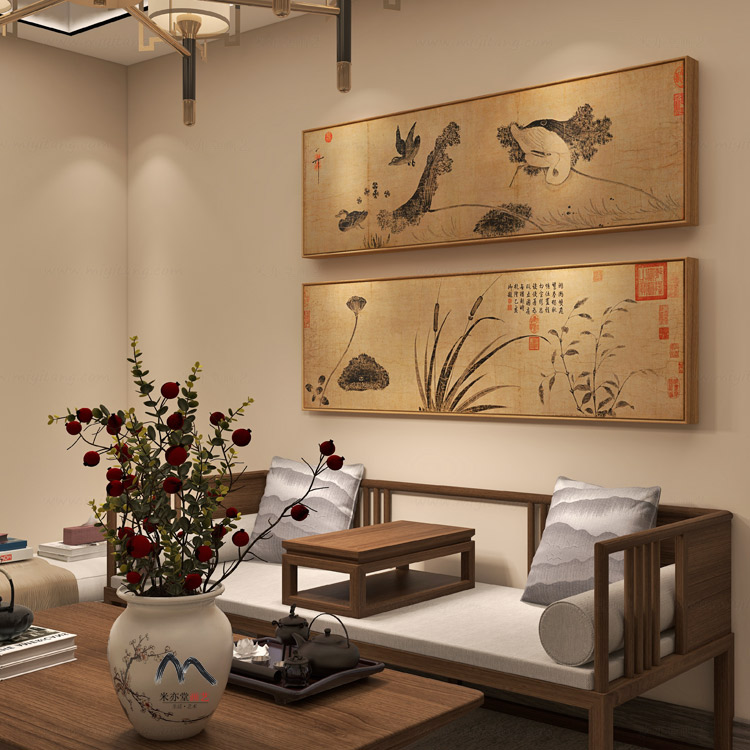 米亦堂/池塘秋晚/新中式挂画