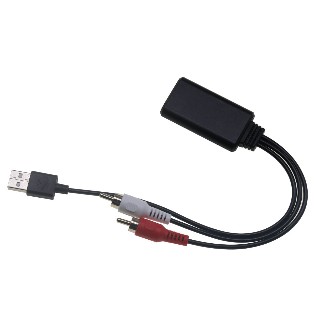 车载通用莲花头2RCA接口 无线蓝牙模块音乐适配器 AUX音频USB接电