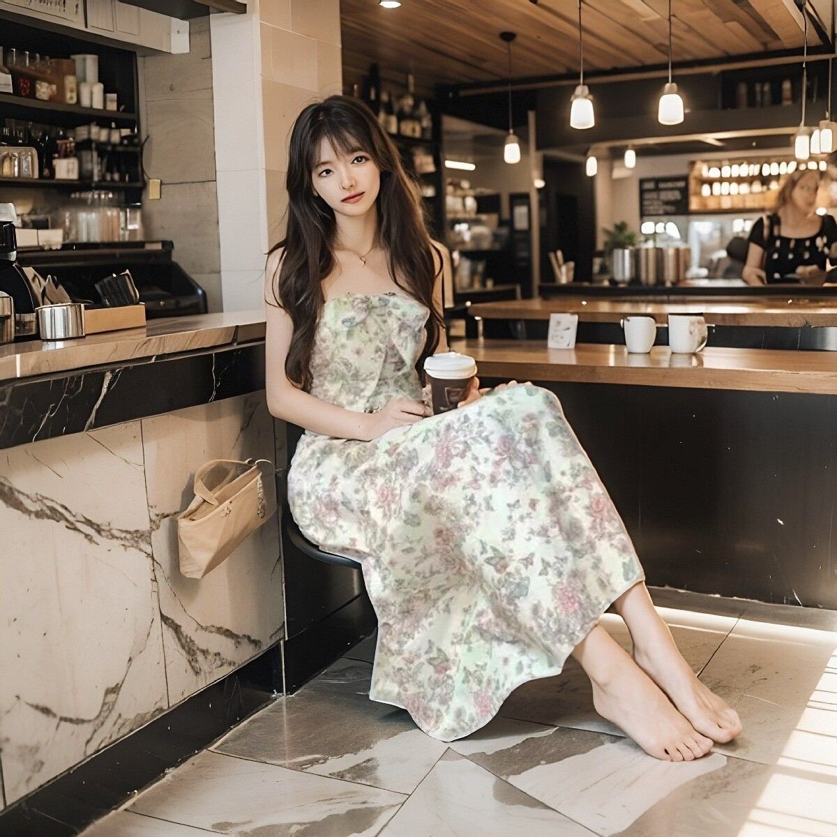 05/31 20:00上新白美姐姐/旗袍领碎花连衣裙长短款