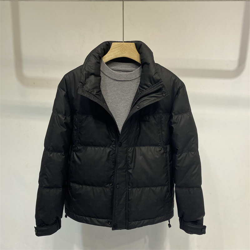 休闲风短款羽绒服男冬季立领修身加厚保暖外套高级感免洗皮上衣潮