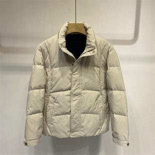 羽绒上衣 外套冬季 5mm羽绒服男简约立领短款 羽绒服男90绒保暖时尚