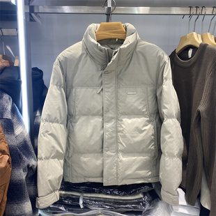 休闲风短款羽绒服男冬季立领修身加厚保暖外套高级感免洗皮上衣潮