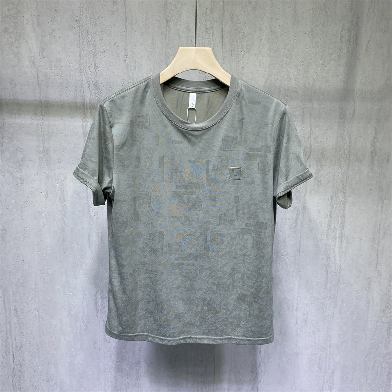 2026夏季潮牌短袖T恤男夏季圆领印花修身百搭痞帅半袖上衣帅气