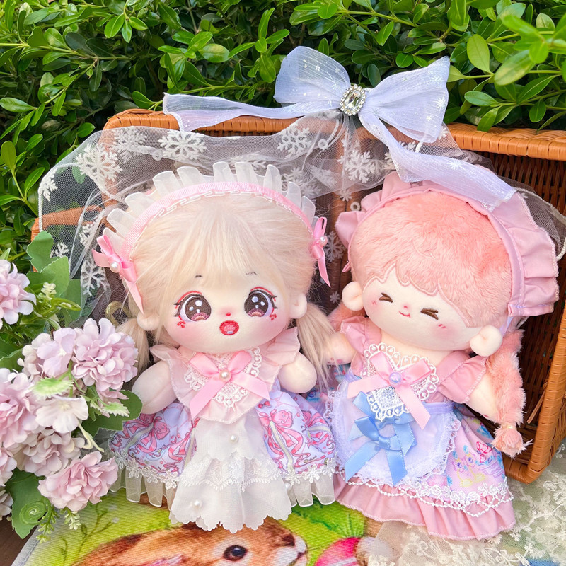 新款20cm洛丽塔娃衣棉花娃娃连衣裙无属性人行公仔换装衣服