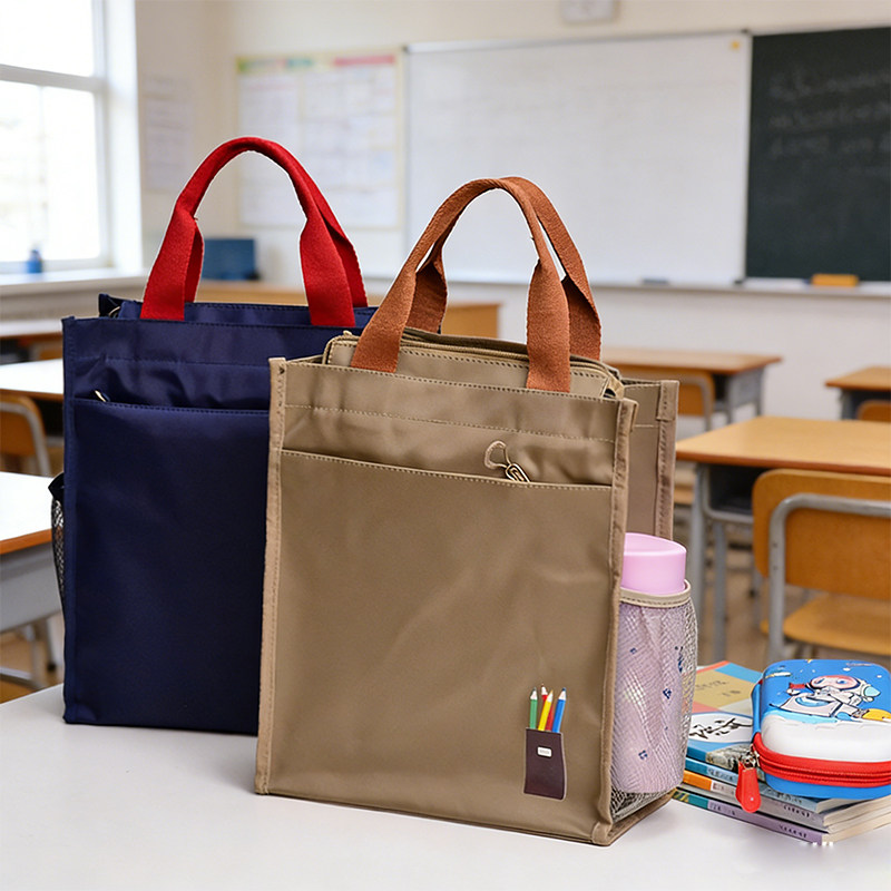 小学生手提袋拎书袋结实耐用补习袋男女儿童手提包多层拉链补课包
