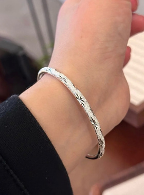 足银9999纯银满天星手镯女