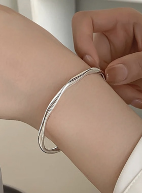 莫比乌斯环足银手镯小众