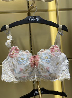 salute莎露特内衣文胸LB37F4蕾丝刺绣奢华聚拢薄杯日本产文胸1980