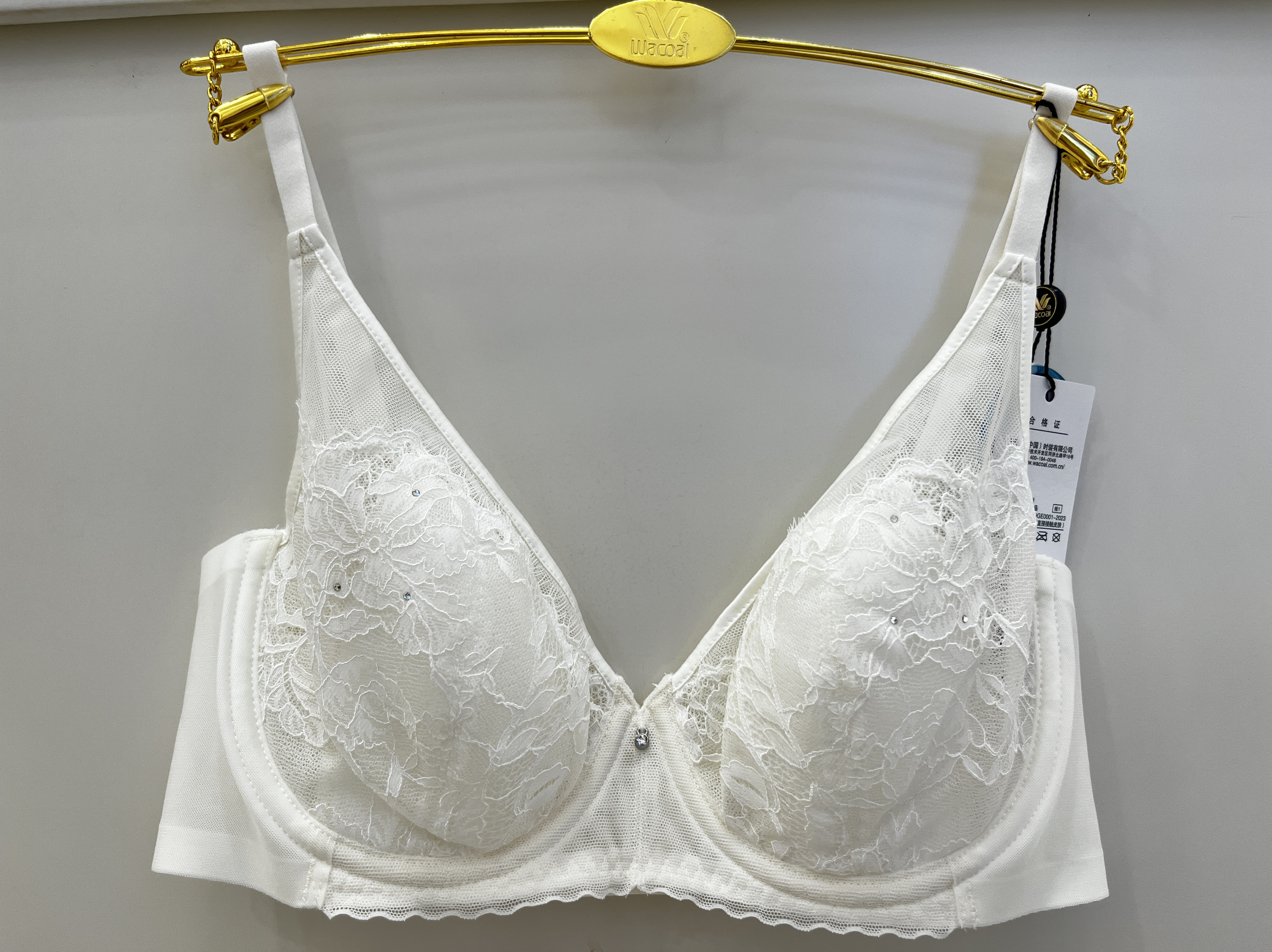 新款华歌尔WB80H5 软钢圈薄杯防凸点大胸显小抬高归拢包容文胸569