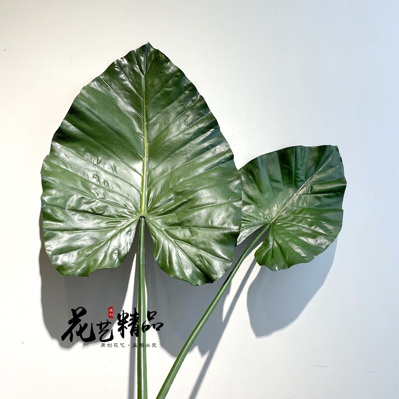高品质大海芋叶仿真大型绿叶植物造景装饰家居摆放假树叶滴水观音