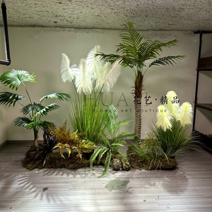 饰品假花植物花箱绿植园林绿化芦苇花 定制大型造景花艺餐厅隔断装