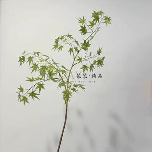仿真绿枫叶红枫叶树枝假枫树叶假植物大枝造景鸡爪槭银杏叶