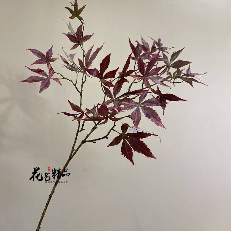 仿真鸡爪槭红枫叶绿色枫树叶秋天树叶紫色树叶户外大型陈列装饰品