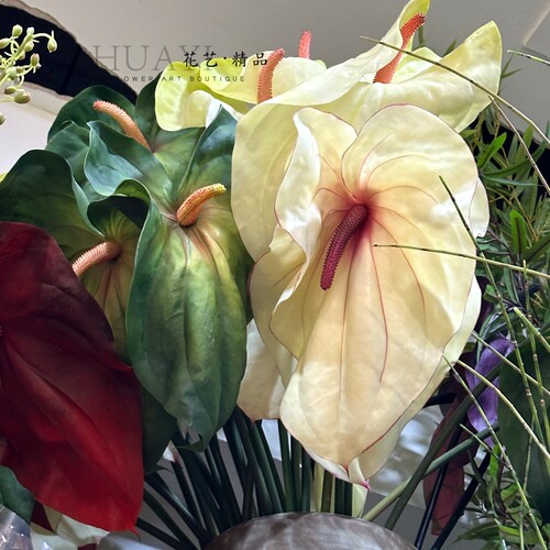特大白掌花烛仿真花红掌假花拍摄道具装饰品摆设餐桌插花摆件