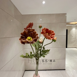 虞美人假花仿真罂粟花束客厅装饰摆件现代简约假花