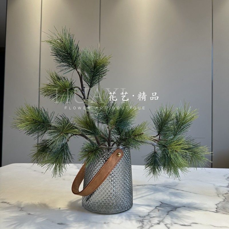 松枝插花圣诞果野浆果鸿运果仿真松针户外大树装饰家居摆放软装