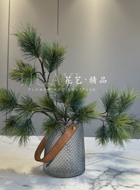 松枝插花圣诞果野浆果鸿运果仿真松针大树装饰家居摆放软装