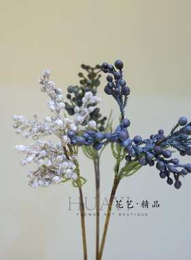 珊瑚果花艺道具美陈布置唯美花束森系仿真花布鲁纳果实