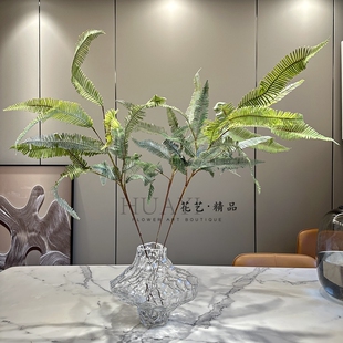 软胶渐变色高枝芒萁蕨仿真植物插花素材露营风造景蕨野波士顿草