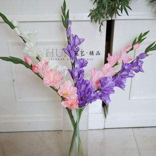 仿真剑兰花君子兰多色混搭插花装饰摆件家居客厅花艺摆设