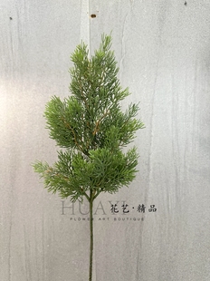 仿真松树枝迎客松龙柏树枝侧柏圣诞树装置扁松插花摆放植物绿植