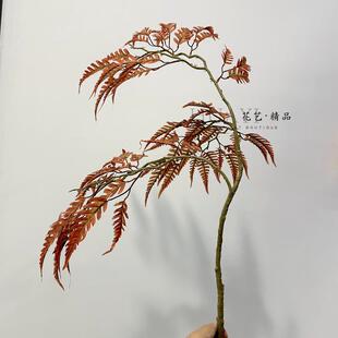 复古秋色叶材仿真大枝叶蕨叶大树装饰假树素材