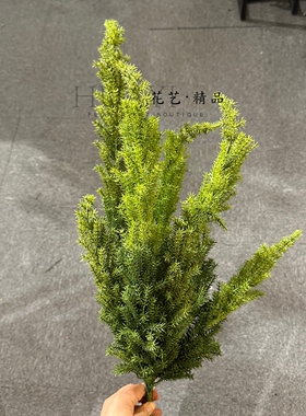 仿真松树枝松针小香松金冠柏香冠柏大狐尾松天门冬迷你圣诞树叶材