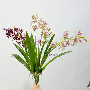 手感保湿仿真花蕙兰紫兰蝴蝶兰假花插花家居装饰花艺摆件