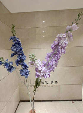 仿真飞燕花束装饰摆件紫色蓝色花艺狐尾花装饰布置