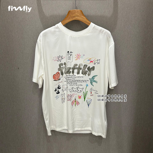 fizzfly |  正品专柜 设计师女装2026夏季新款 桑蚕丝彩色花园T恤