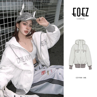 EOEZ 正品专柜 设计师  短款 连帽字母 羽绒服 鹅绒服  EZY7099