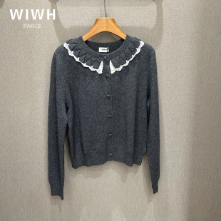 设计师品牌 专柜 25冬装 羊绒 WHZE2E175 WIWH 开衫 正品
