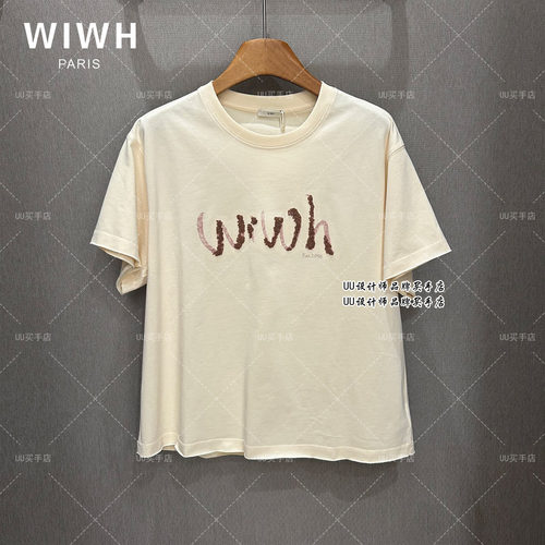WIWH | 女装 正品实拍 26秋装 米色字母短袖T恤  WHHT2F033
