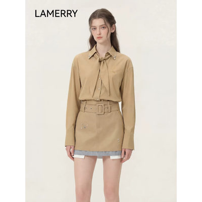 LAMERRY | 朗美睿 女装折扣 26春装卡其色钻扣领 衬衫 LWLS3C015