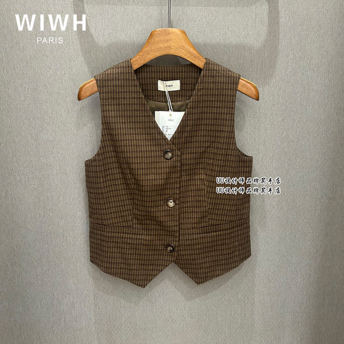 WIWH | 正品实拍女装 设计师品牌 26秋装咖色 马甲 WHHV2F626