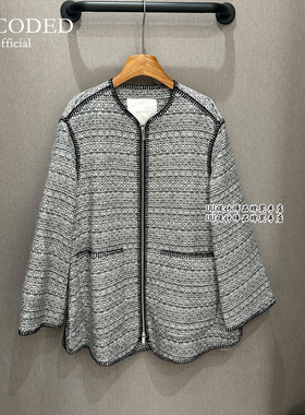 UNCODED | 正品专柜品牌折扣25冬季 花灰色中长款 大衣 KWWW5W259