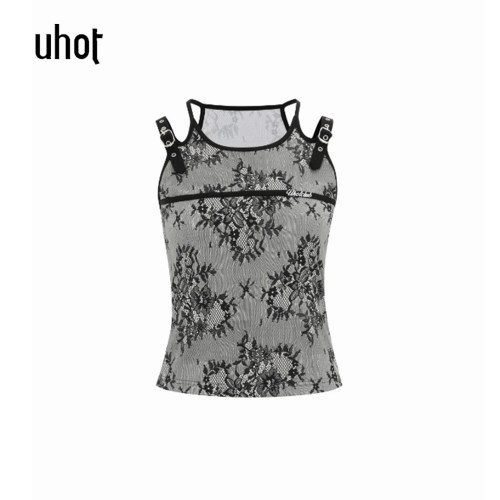 下单立减 uhot | 诱货女装正品26夏装 辣妹花纹背心UWLR5N341