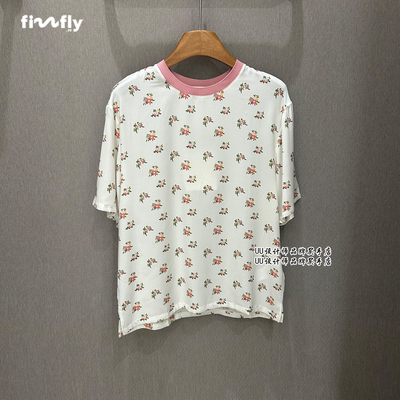 fizzfly |  正品专柜 设计师女装2026夏季新款花朵真丝短袖T恤