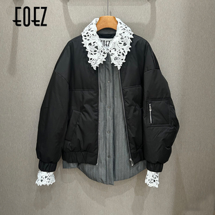 EOEZ 正品专柜 设计师品牌  假两件 羽绒服 鹅绒服  EZY7098