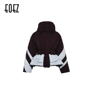 EOEZ 正品专柜 设计师 拼色 短款 羽绒服 鹅绒服  EZY7027