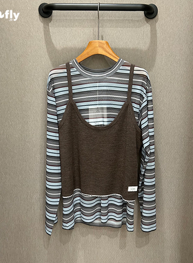 fizzfly |  正品专柜 设计师品牌2025秋装  条纹 网纱 打底衫