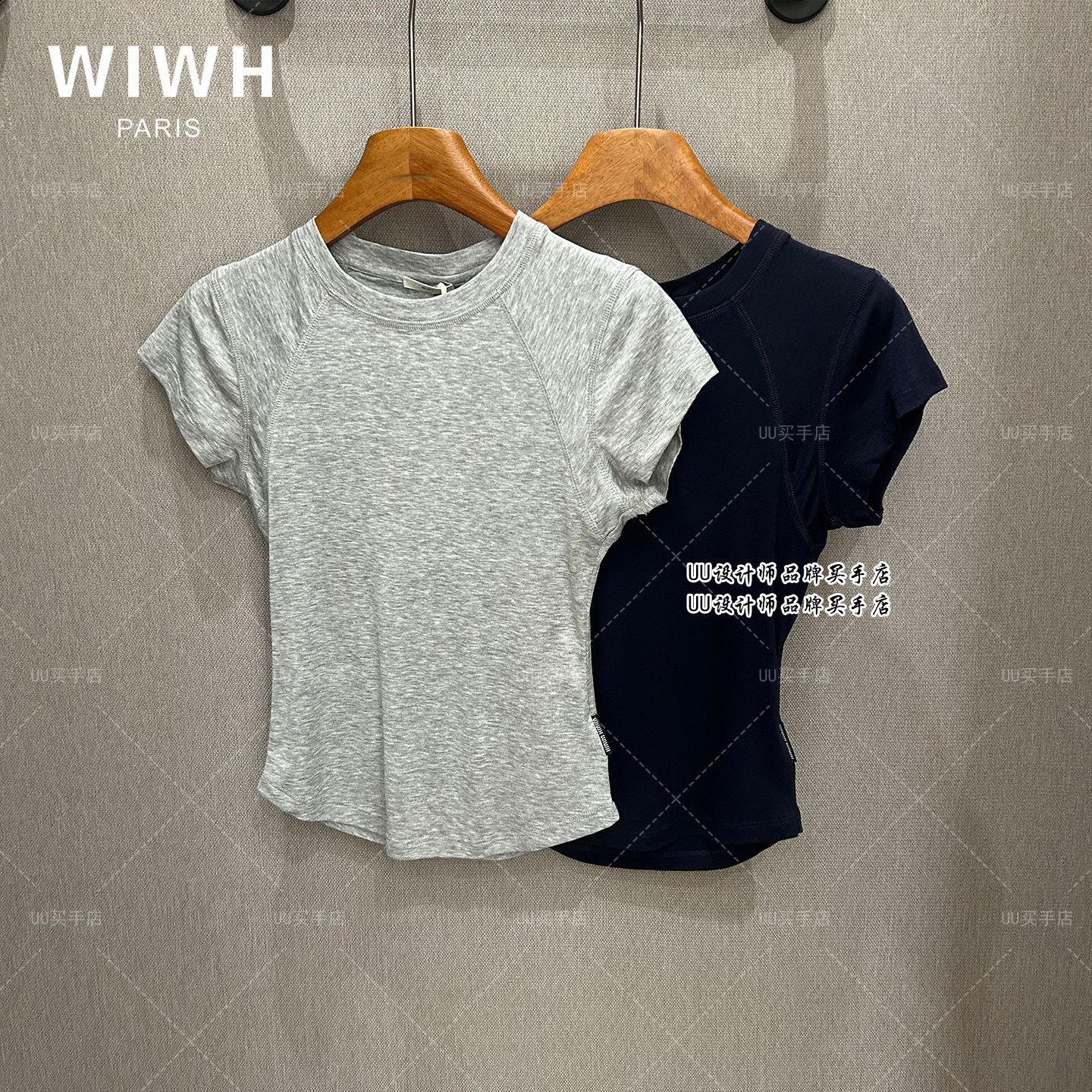 WIWH | 女装 正品实拍 26夏 基础版纯色弹力修身短袖T恤  3E069