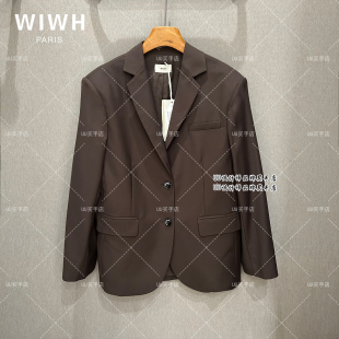 设计师品牌 2026春装 咖色 WIWH 外套 专柜 西装 WHLX3E606 正品