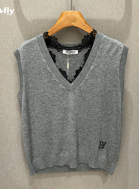 FIZZFLY | 设计师品牌 25秋装 蕾丝边 针织衫 马甲