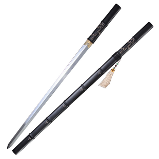 墨竹剑龙泉市君子剑宝剑问情剑唐横刀四面剑花纹高锰钢棍剑未开刃