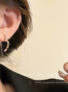 新款时尚气质百搭小众设计感心形耳饰品简约冷淡风爱心耳环女